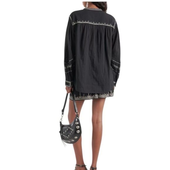 Isabel Marant Etoile Pelson Embroidered Cotton Blouse NWOT Size Large - Picture 3 of 6